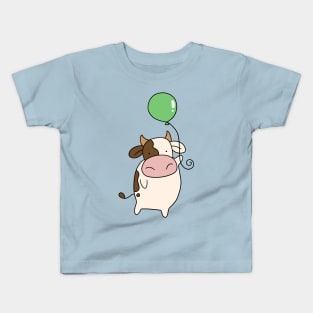 Green Balloon Cow Kids T-Shirt